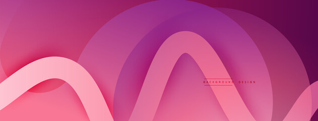 Abstract gradient background with wave line with shadow effect. Geometric composition. 3D shadow effects and fluid gradients