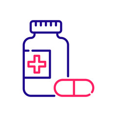 Obraz premium Prescription Medication vector 2 colours icon style illustration. EPS 10 file