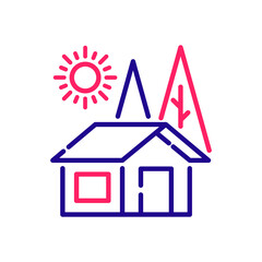 Cabin vector 2 colours icon style illustration. EPS 10 file