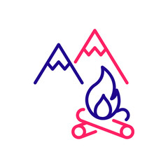 Campfire Cooking vector 2 colours icon style illustration. EPS 10 file