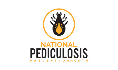 National pediculosis prevention month banner, poster, card, background design.