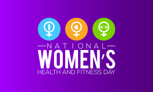 National women’s health and fitness day banner, poster, card, background design.