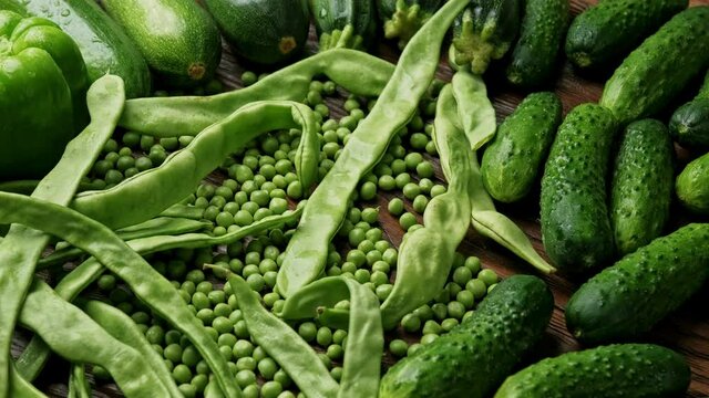 fresh green different vegetables. vegetables background