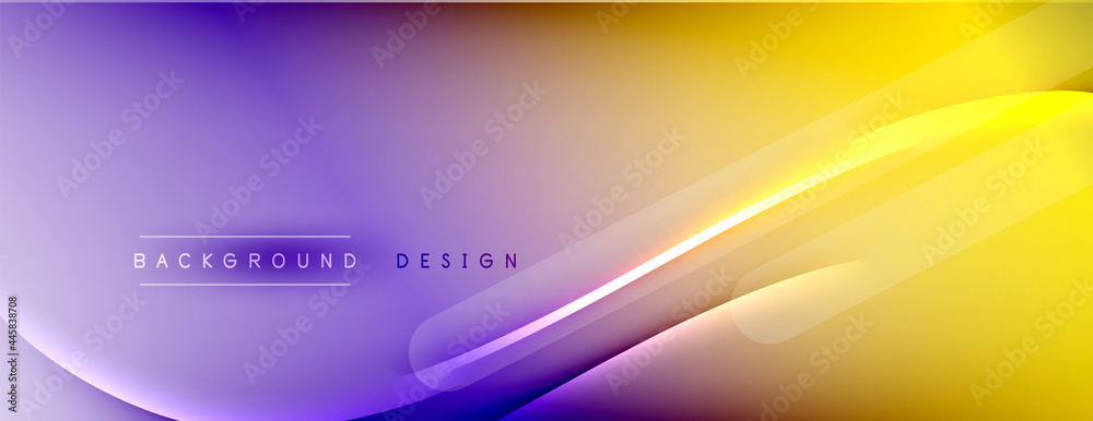Poster Abstract background - lines composition created with lights and shadows. Technology or business digital template. Trendy simple fluid color gradient abstract background with dynamic