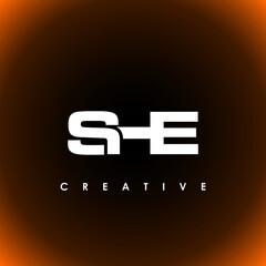 SHE Letter Initial Logo Design Template Vector Illustration