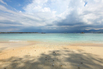 Beautiful coastline at tropical Gili Trawangan in Indonesia