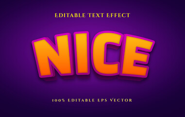 Nice bold 3D style editable vector text effect easy to edit