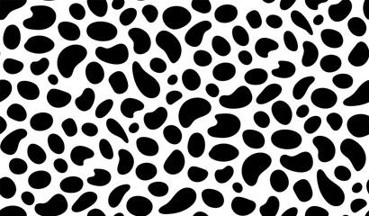 Seamless repeating pattern with organic shaped random spots. The ink droplets are geometrically round. for postcards, banners, fabrics, templates and wrapping paper. Vector illustration.