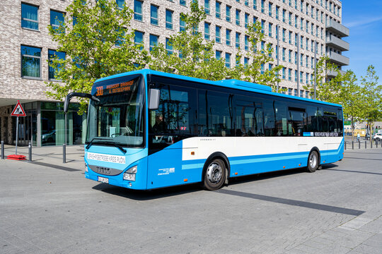 KIEL, GERMANY - JUNE 16, 2021: VKP Verkehrsbetriebe Kreis Pl&ouml;n Iveco Crossway bus