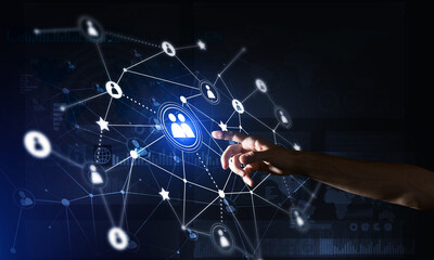 Creating modern wireless technologies as means of communucation and networking on dark background