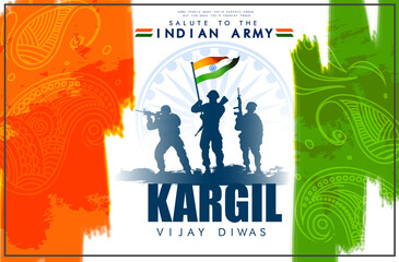 
Kargil Vijay Diwas, banner or poster. Vector illustration of Poster for salute indian army, amar jawan jyoti - background