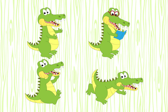 cute crocodile animal cartoon illustration