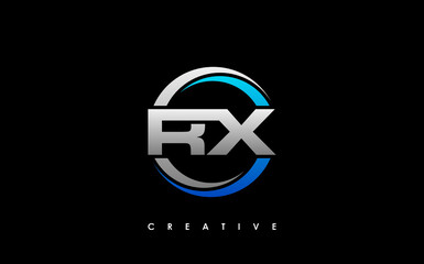 RX Letter Initial Logo Design Template Vector Illustration - obrazy, fototapety, plakaty