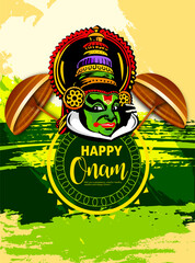 Happy Onam festival of South India Kerala. Big Shopping Sale Advertisement background for advertisement and promotion background for Happy Onam festival 