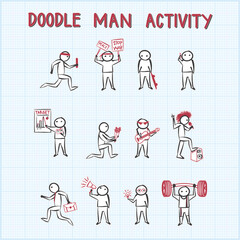 doodle man activity two color