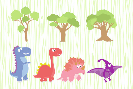 cute dinosaur animal cartoon illustration