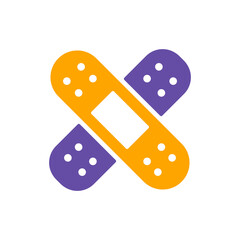 Adhesive plaster vector glyph icon. Medical sign