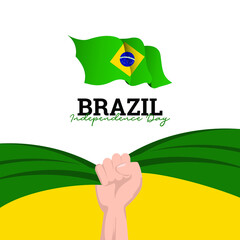 Fototapeta na wymiar Brazil flag. Independence day celebrations. Banner template.
