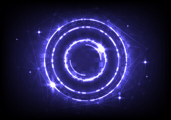 Element of computer data. Abstract hologram hi-tech background. Virtual reality technology electric innovation and Digital infographic. Head-up display interface. Futuristic Sci-Fi glowing HUD circuit