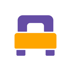 Single bed flat vector isolated glyph icon