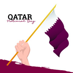 Qatar flag. Independence day celebrations. Banner template.