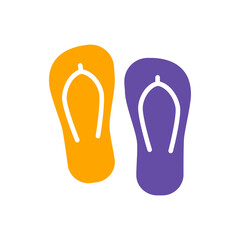 Flip Flops flat vector glyph icon. Summer sign