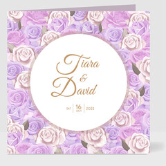 wedding invitation template with beautiful floral