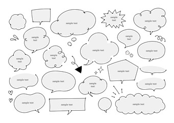 手描きふきだし　ペン　墨溜まり