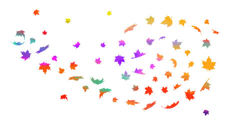 Abstraction of autumn multicolored leaves. Background from autumn leaves. Mixed media. Vector illustration