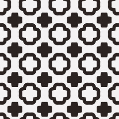 Black and white crosses. Vector checker crosses wallpaper.