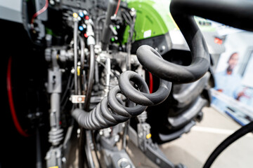 Fototapeta premium New modern agricultural machinery and equipment details