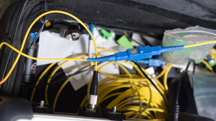 fiber optic cable testing in server room