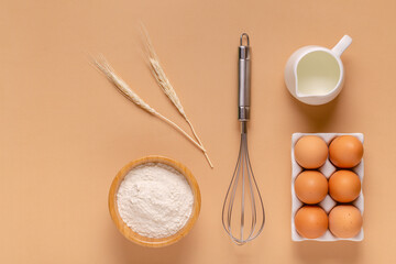 Cooking / baking ingredients, food / cooking background concept.