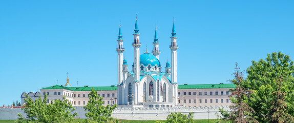 View of the Kazan Kremlin and Kul Sharif mosque