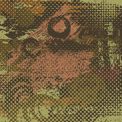 Abstract brown background for text. With handmade items. Abstract frame made of brush strokes. Vector illustration