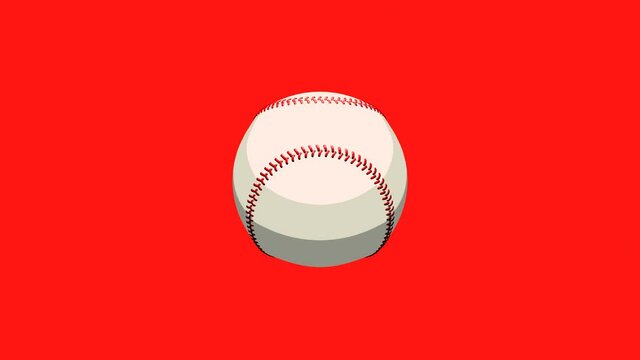 Toon style baseball ball animation.
Isolated on red and blue background.