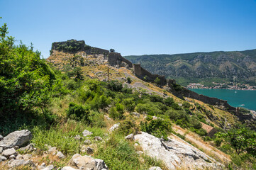 Panorama of the Bay of Kotor and the fortress