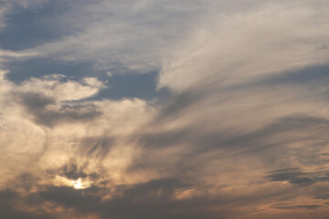 Orange and blue clouds unite in the afternoon