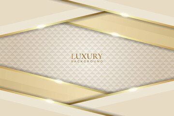 Modern Elegant Overlapped Light Yellow Pastel with Golden Luxury Diagonal Paper Background