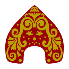 kokoshnik. Russian hat. Khokhloma. Painting. folk costume. folk. Russia.