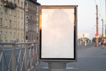 vertical billboard for posters. outdoor mockup