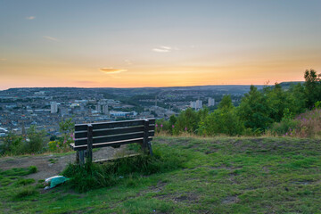 bench at sunset