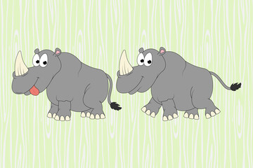 Obraz na płótnie Canvas cute rhino animal cartoon illustration