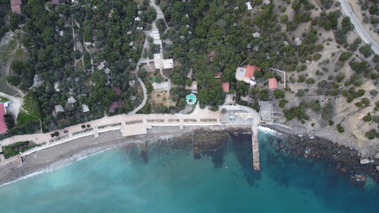 Aerial view from drone on tropical island 