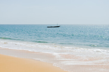 Fishing boat near Kent Beach in Sierra Leone