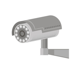 Fototapeta na wymiar Professional CCTV Camera Isolated on White Background. Outdoor Video System