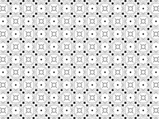 Geometric seamless doodle black color on white background