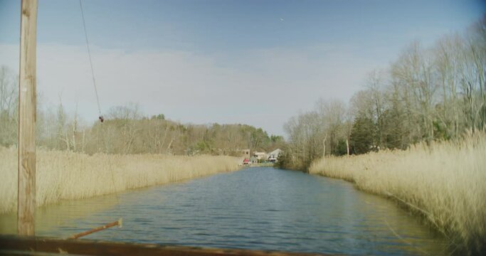 Swamp And Marsh During Winter Time In Branford, Connecticut
