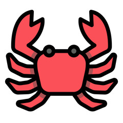 crab filled outline icon