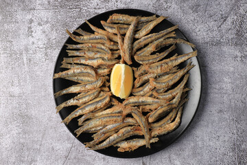 Portion of fried anchovies (Andalusian frying)